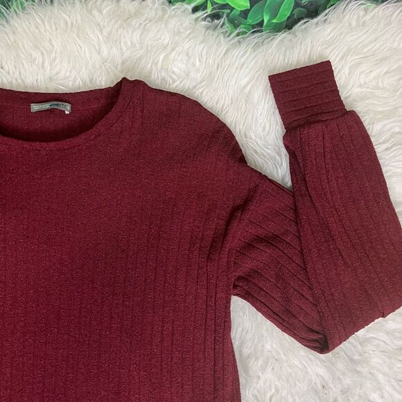 Zara long sleeve burgundy blouse  top M - Picture 3 of 9